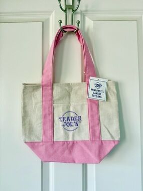 Mini Pastel Trader Joe’s Tote Bag in Pink - NWT